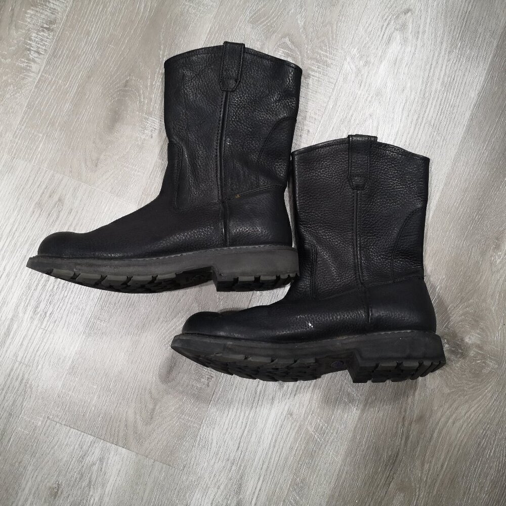 Wolverine Men's Size 10.5M Black Leather Upper Pull On Style Boots
